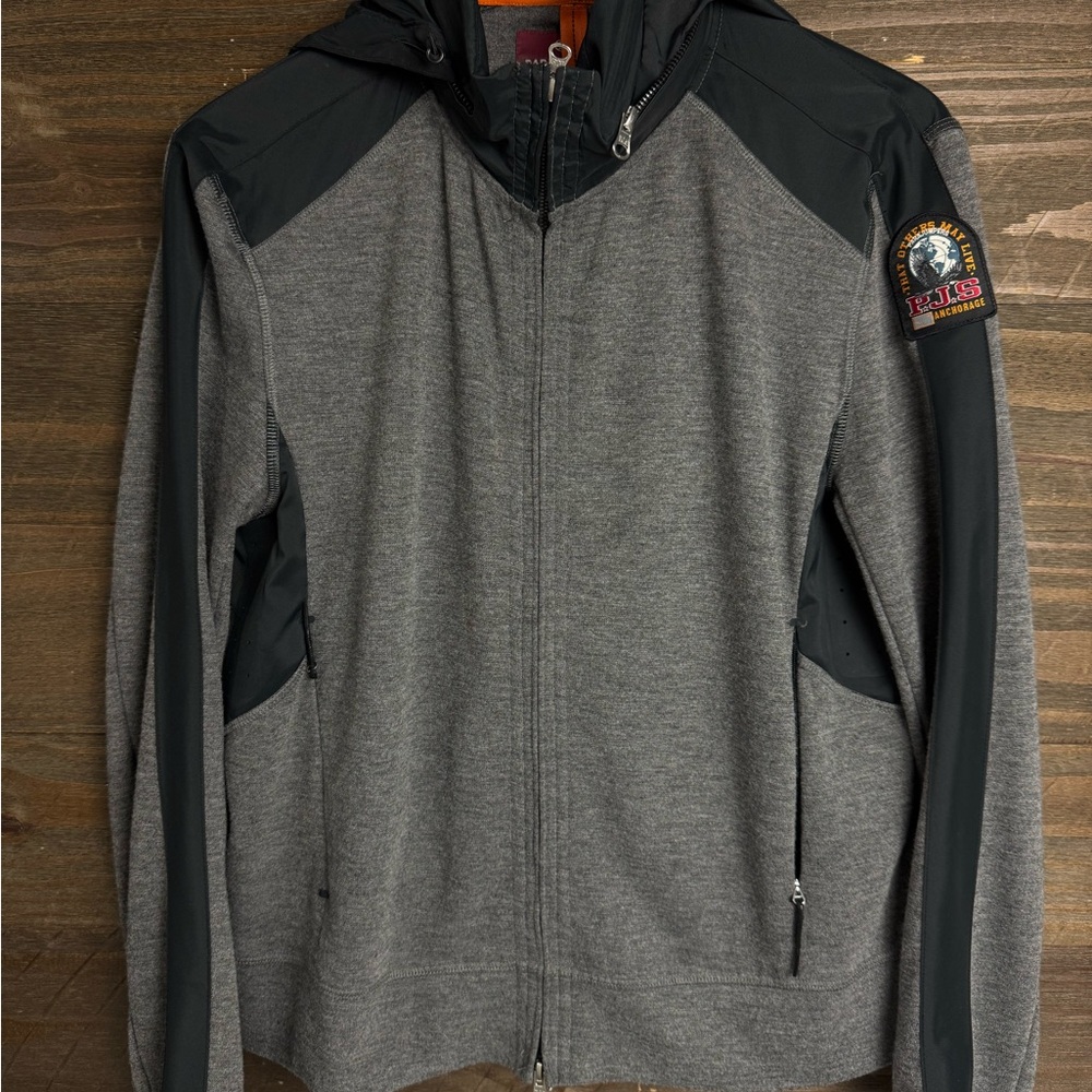 Parajumpers Hooded Men’s gray Full Zip Warm Up Jacket Size Medium
